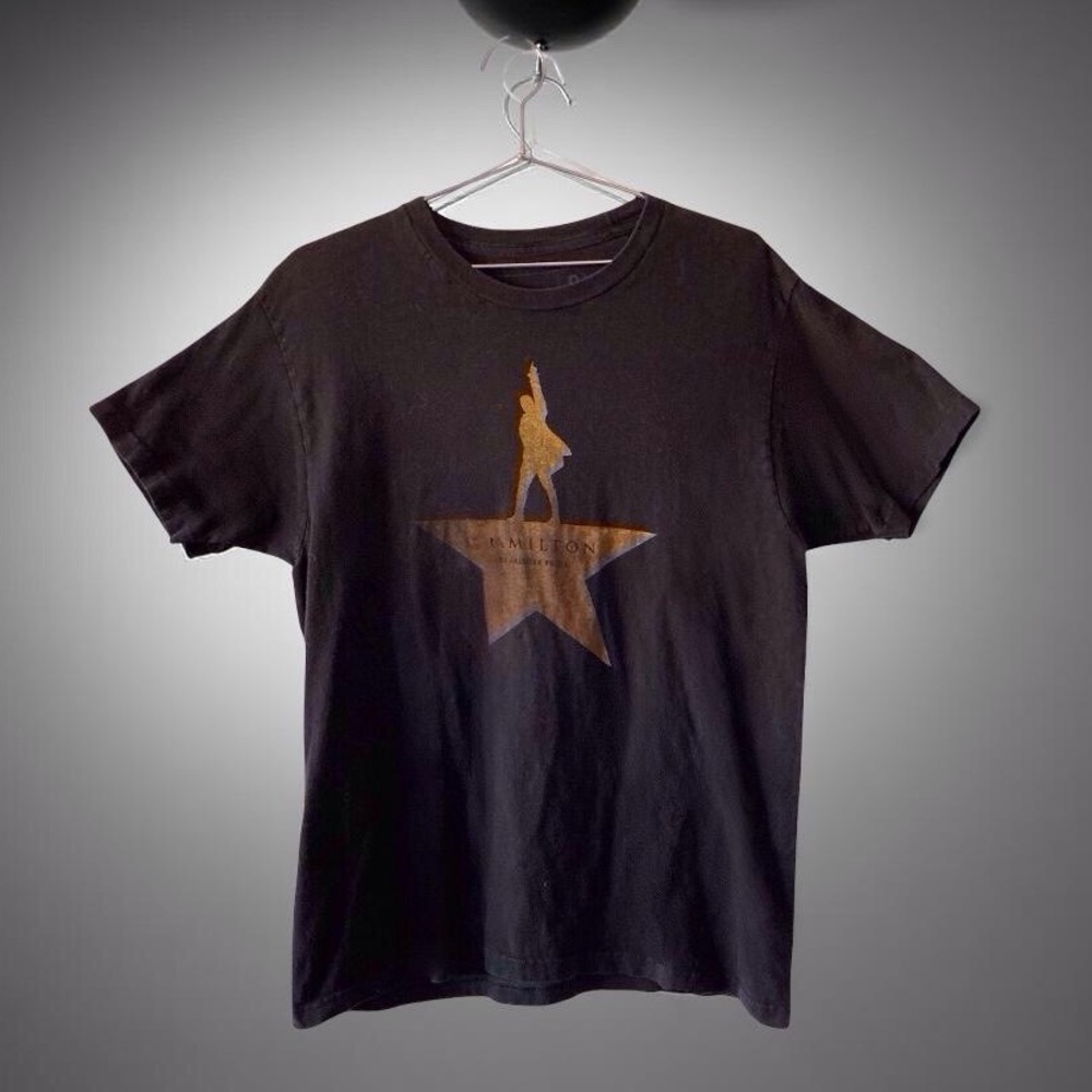 Hamilton Broadway Musical Gold Star Graphic T‑Shirt Large Black Tee Unisex - Picture 8 of 9